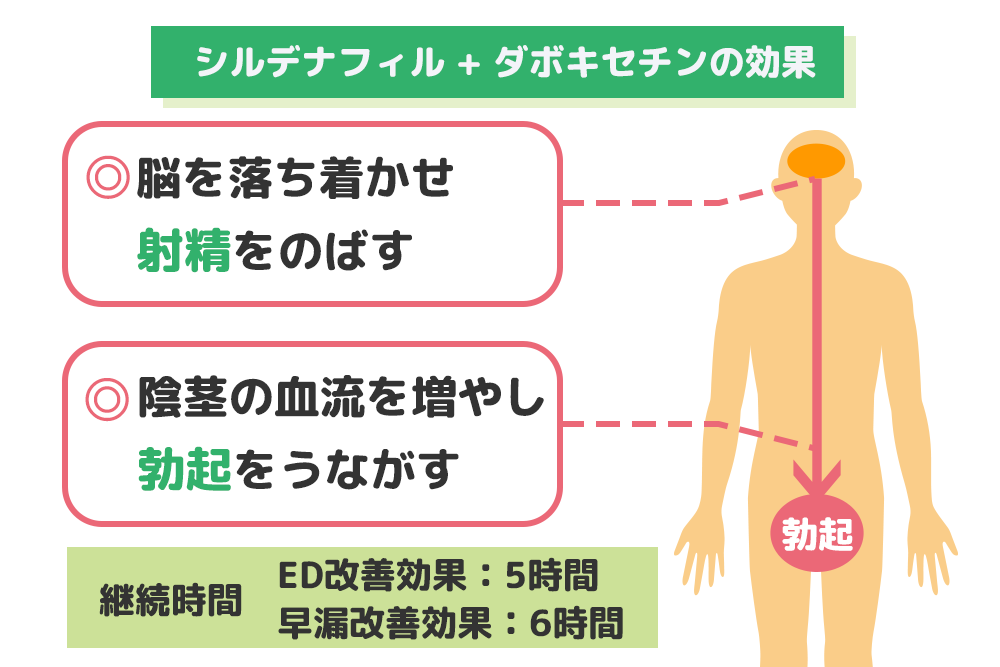 スーパーカマグラとスーパーPフォースは、EDと早漏の両方に効果が期待できる